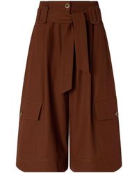 Pinko - Tie Belt Cotton Shorts - Lyst