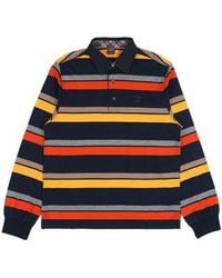 Paul & Shark - Striped Long-Sleeve Polo Shirt - Lyst