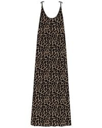 Anine Bing - Flora Animal-Print Gathered Midi Dress - Lyst
