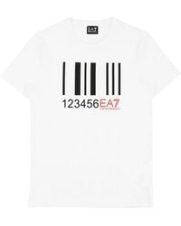 EA7 - Bar Code Printed T-Shirt - Lyst