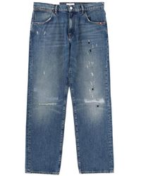 AMISH - James Distressed Straight-Leg Jeans - Lyst