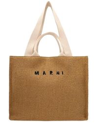Marni - Logo Embroidered Top Handle Bag - Lyst