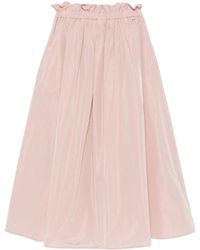 Herno - A-Line Elastic Waist Midi Skirt - Lyst