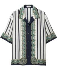 Versace - Pattern-Printed Crêpe De Chine Short-Sleeved Shirt - Lyst