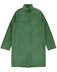 Max Mara - Logo Long-Sleeved Coat - Lyst