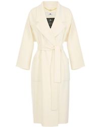 Elisabetta Franchi - Double Cloth Belted Coat - Lyst