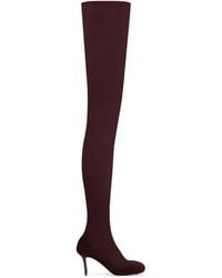 Courreges - Square-Toe Mesh Over-The-Knee Boots - Lyst
