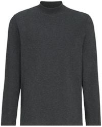 Brunello Cucinelli - Cotton Jersey Long Sleeve Mock Neck T-Shirt - Lyst