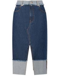 Marni - Denim Inside-Out Midi Skirt - Lyst