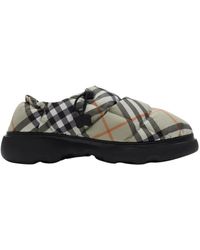Burberry - Check Pattern Drawstring Pillow Mules - Lyst