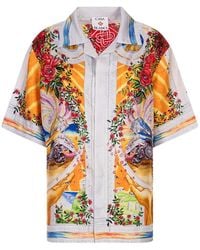 CASABLANCA - La Tornade De Rose Short Sleeved Satin Shirt - Lyst