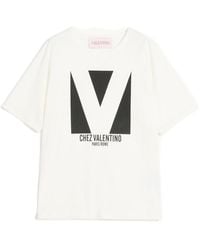 Valentino - Chez -Printed Crewneck T-Shirt - Lyst