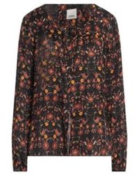 Isabel Marant - Satin Printed Long Sleeve Blouse - Lyst
