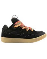 Lanvin - Curb Round Toe Lace-Up Sneakers - Lyst