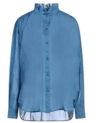 Isabel Marant - Loose Dropped-Shoulder Long-Sleeve Shirt With Curved Hem - Lyst