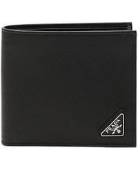 Prada - Triangle Logo Bifold Wallet - Lyst