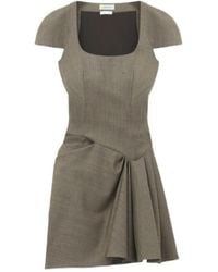 McQueen - Draped Cap-Sleeve Mini Dress - Lyst
