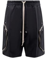 Rick Owens - Eyelet Detailed Zipped Cargo Shorts - Lyst