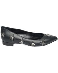 Saint Laurent - Pointed Leather Flat Shoes - Lyst