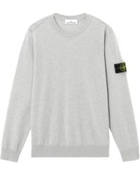 Stone Island - Crew Neck Jumper With Rolled Edges - Lyst
