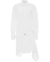 JW Anderson - Jw Anderson Distressed Asymmetric Shirt Dress - Lyst