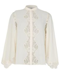Chloé - High-Necked Long-Sleeved Shirt - Lyst