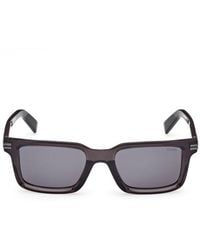 ZEGNA - Rectangle Frame Sunglasses - Lyst