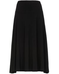 Norma Kamali - Elastic Waist Midi Skirt - Lyst