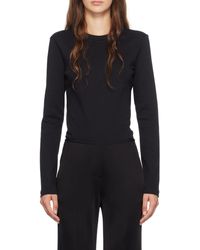 Helmut Lang - Round Collar And Long-Sleeved T-Shirt - Lyst