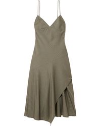 St. Agni - Paneled Asymmetric Pinstriped Cotton-Blend Twill Dress - Lyst
