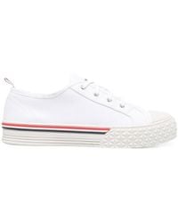 Thom Browne - Stripe Trimmed Low-Top Sneakers - Lyst