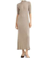 Brunello Cucinelli - Mock-Neck Midi Dress - Lyst