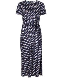 STAUD - Printed Short-Sleeve Midi Dress - Lyst