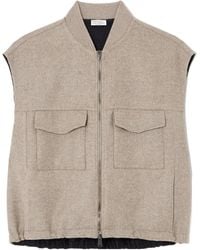 Brunello Cucinelli - Virgin Wool Double-Cloth Vest - Lyst