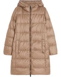 Max Mara - Hooded Belted Puffer Jacket - Lyst