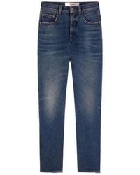 Golden Goose - Logo Patch Cropped Jeans - Lyst