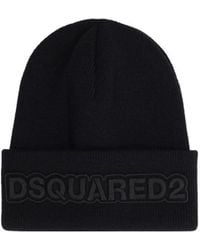 DSquared² - Logo Embroidered Beanie - Lyst