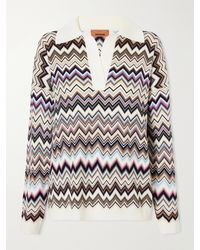 Missoni - Striped Knitted Polo Sweater - Lyst