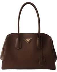 Prada - Medium Leather Tote Bag - Lyst