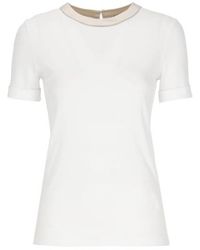 Peserico - Embellished Neck T-Shirt - Lyst