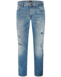 BOSS - Lightblue Distressed Jeans - Lyst