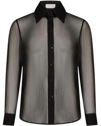 Saint Laurent - Solid Color Silk Shirts - Lyst