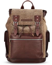 Brunello Cucinelli - Herringbone-Pattern Buckle-Fastening Backpack - Lyst