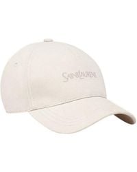 Saint Laurent - Logo Embroidered Corduroy Baseball Cap - Lyst