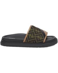 Fendi - Diagonal Ff Jacquard Slides - Lyst