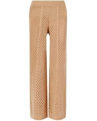 Allude - Crochet-Knit Wool And Cashmere-Blend Wide-Leg Pants - Lyst