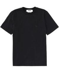 MSGM - Logo Embroidered T-Shirt - Lyst