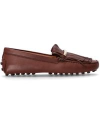 Tod's - Fringe-Detail Leather Loafers - Lyst