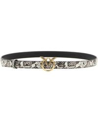 Pinko - Love Birds Printed Leather Belt - Lyst
