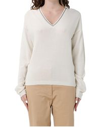 Fabiana Filippi - Bead-Embellished V-Neck Sweater - Lyst